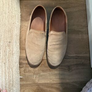 John Varvatos Beige Suede Slip-On Loafers